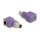 Delock M12 Adapter D-kodiert 4 Pin Stecker zu RJ45 Buchse Cat.5e mit Befestigungsloch 90° gewinkelt violett