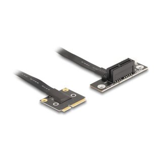 Delock Adapter Mini PCIe Stecker zu PCIe 3.0 x1 Buchse 90° gewinkelt mit Kabel 20 cm
