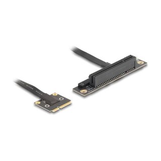 Delock Adapter Mini PCIe Stecker zu PCIe 3.0 x8 Slot 90° gewinkelt mit Kabel 20 cm