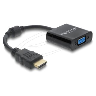 Adapter HDMI Stecker zu VGA Buchse schwarz