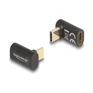 Delock Adapter USB 40 Gbps USB Type-C™ PD 3.0 100 W Stecker zu Buchse gewinkelt 8K 60 Hz