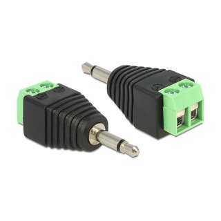 Delock Adapter Klinke Stecker 3,5 mm > Terminalblock 2 Pin