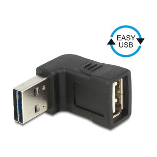 Adapter EASY-USB 2.0-A Stecker > USB 2.0-A Buchse gewinkelt oben / unten