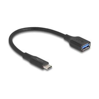 USB 10 Gbps Adapter USB Type-C™ Stecker zu Typ-A Buchse 19 cm 60 W QC 3.0 schwarz