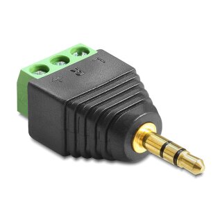 Adapter Klinke Stecker 3,5 mm > Terminalblock 3 Pin