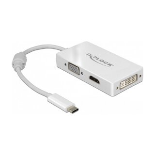 Adapter USB Type-C™ Stecker > VGA / HDMI / DVI Buchse weiß