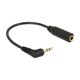Audiokabel Klinkenstecker 2,5 mm 3 Pin gewinkelt > Klinkenbuchse 3,5 mm 3 Pin