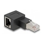 Delock RJ45 Stecker zu RJ45 Buchse Adapter Cat.6A 90°...