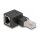 RJ45 Stecker zu RJ45 Buchse Adapter Cat.6A 90° nach links gewinkelt