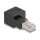 RJ45 Stecker zu RJ45 Buchse Adapter Cat.6A 90° nach rechts gewinkelt
