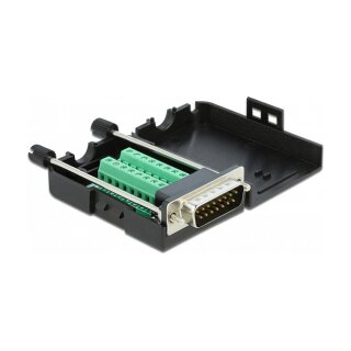 D-Sub15 Stecker zu Terminalblock mit Gehäuse