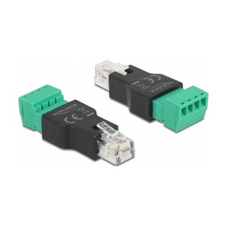 Adapter RJ11/14 Stecker zu Terminalblock 4 Pin 2-teilig
