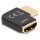 Delock HDMI Adapter Stecker zu Buchse 90° links gewinkelt 8K 60 Hz Metall