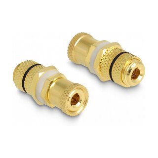 Delock Audio Adapter Polklemme zu Polklemme zum Einbau, Farbring schwarz