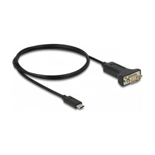 Delock Adapter USB Type-C™ zu 1 x Seriell RS-232 D-Sub 9 Pin Stecker mit Muttern 1 m
