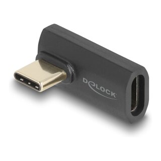 Delock USB Adapter 40 Gbps USB Type-C™ PD 3.1 240 W Stecker zu Buchse gedreht gewinkelt links / rechts 8K 60 Hz