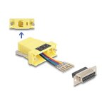 Delock D-Sub 15 Pin Buchse zu RJ12 Buchse Montagesatz gelb
