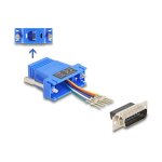 Delock D-Sub 15 Pin Stecker zu RJ12 Buchse Montagesatz blau