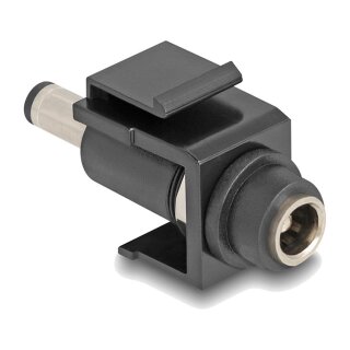 Delock Keystone Modul DC 5,5 x 2,5 mm Buchse zu DC 5,5 x 2,5 mm Stecker schwarz