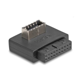 Delock USB 5 Gbps Adapter Pfostenbuchse zu intern Typ-E Key A Buchse gewinkelt mit Gehäuse