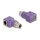 Delock M12 Adapter D-kodiert 4 Pin Buchse zu RJ45 Buchse Cat.5e mit Befestigungsloch 90° gewinkelt violett