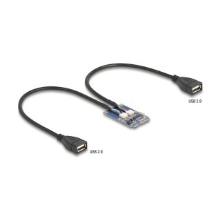 Delock Mini PCIe Adapter full size zu 2 x USB 2.0 Typ-A Buchse 30 cm