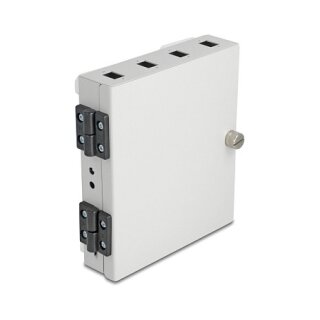 Delock LWL Wandbox für 4 x SC Simplex oder LC Duplex Adapter Metallgehäuse