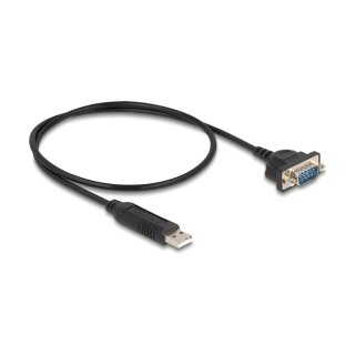 Delock USB RS-232 Adapter USB 2.0 zu D-Sub 9 Stecker mit Muttern kompaktem seriellen Steckergehäuse 50 cm