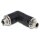 Delock Hohlstecker Adapter DC 5,5 x 2,1 mm Buchse auf Buchse mit Gewinde gewinkelt 90°