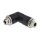 Delock Hohlstecker Adapter DC 5,5 x 2,5 mm Buchse auf Buchse mit Gewinde gewinkelt 90°