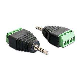 Delock Adapter Klinke Stecker 2,5 mm > Terminalblock 4 Pin