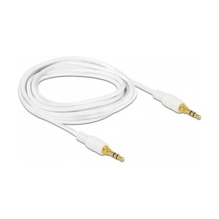 Delock Klinkenkabel 3,5 mm 3 Pin Stecker > Stecker 2 m weiß