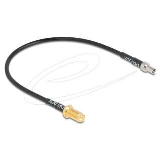 Delock Antennenkabel RP-SMA Buchse zum Einbau zu TS-9 Stecker RG-174 20 cm