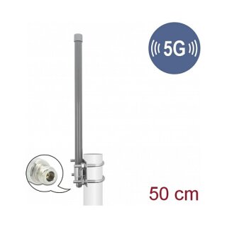 5G 3,3 - 3,8 GHz Antenne N Buchse 8 dBi 50 cm omnidirektional starr outdoor grau
