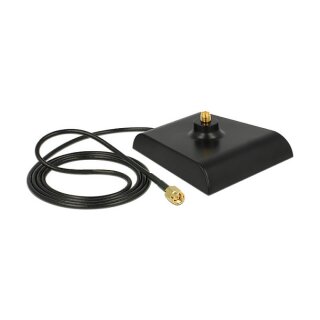 Delock Antennenfuß SMA Stecker > SMA Buchse 1 m low loss schwarz
