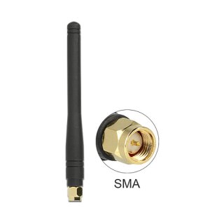 ISM 433 MHz Antenne SMA 2,5 dBi omnidirektional flexibel schwarz