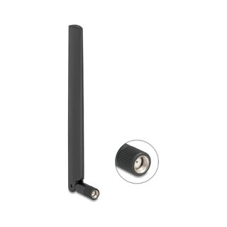 WiFi 7 Antenne RP-SMA Stecker 2,0 - 4,4 dBi 17 cm omnidirektional mit Kippgelenk schwarz