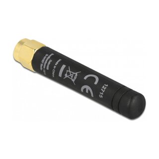 LPWAN 868 MHz Antenne SMA Stecker 1,6 dBi omnidirektional starr schwarz