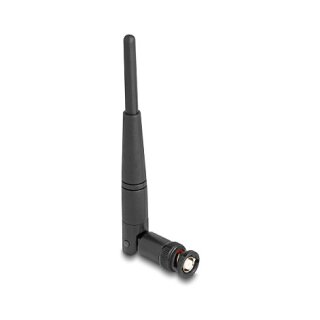Delock WiFi 2,4 GHz Antenne BNC Stecker 2 dBi 14,5 cm omnidirektional mit Kippgelenk schwarz