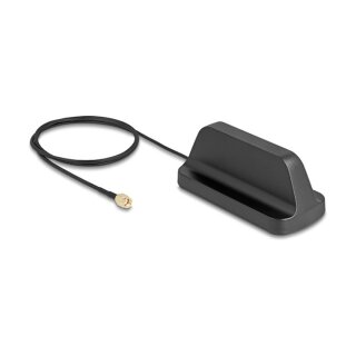 WiFi 7 Antenne RP-SMA Stecker 2,5 - 3,6 dBi omnidirektional mit magnetischem Standfuß und Anschlusskabel ULA100 1 m outdoor schwarz