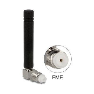Delock GSM Quadband Antenne FME 2 dBi 90° omnidirektional starr schwarz