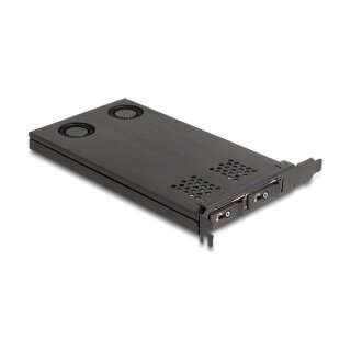 PCI Express x16 Karte Wechselrahmen für 2 x M.2 NVMe SSD - Bifurcation