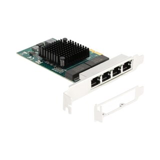 PCI Express x1 Netzwerkkarte Gigabit LAN 4 x RJ45 BCM