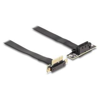 Riser Karte PCI Express x1 Stecker 90° gewinkelt zu x1 Slot 90° gewinkelt mit Kabel 60 cm