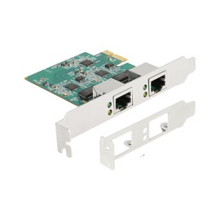PCI Express x1 Netzwerkkarte 2,5 Gigabit LAN 2 x RJ45 RTL8125