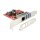 PCI Express x1 Karte zu 3 x extern USB 5 Gbps + 1 x extern Gigabit LAN - Low Profile Formfaktor