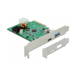 PCI Express x4 Karte zu 1 x extern USB Type-C™ Buchse mit PD Funktion + 1 x extern USB Typ-A Buchse SuperSpeed USB 10 Gbps (USB 3.2 Gen 2)