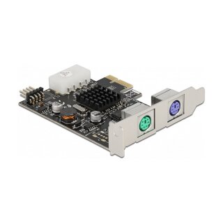 PCI Express x1 Karte zu 2 x PS/2 und USB Pfostenstecker - Low Profile Formfaktor