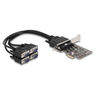 PCI Express Karte zu 4 x Seriell RS-232 mit Standard und Low Profile Slotblenden