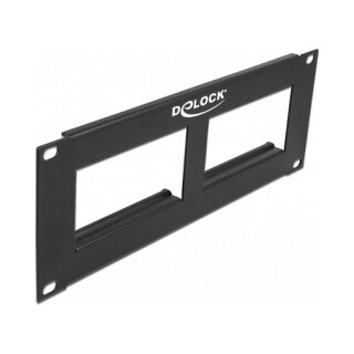 Delock Easy 45 10? Patchpanel Ausschnitt 2 x 90,5 x 45,2 mm, 2 HE, schwarz